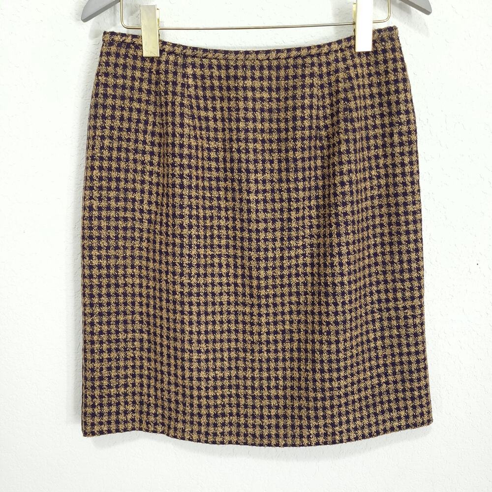 Norton McNaughton Short Skirt Womens Size Medium Houndstooth Pencil Stra…